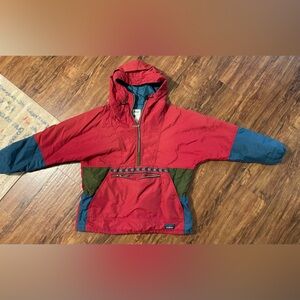 Vintage 80s LL Bean Anorak Half Zip Windbreaker Hoodie Jacket L
